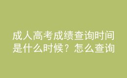 成人高考成績查詢時間是什么時候？怎么查詢成人高考是否被錄取？