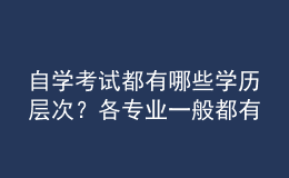 自學(xué)考試都有哪些學(xué)歷層次？各專業(yè)一般都有多少門課程？