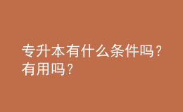 專升本有什么條件嗎？有用嗎？ 