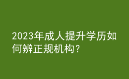 2023年成人提升學(xué)歷如何辨正規(guī)機(jī)構(gòu)？