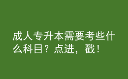 成人專升本需要考些什么科目？點(diǎn)進(jìn)，戳！