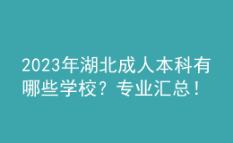 2023年湖北成人本科有哪些學(xué)校？專業(yè)匯總！