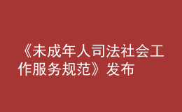 《未成年人司法社會(huì)工作服務(wù)規(guī)范》發(fā)布