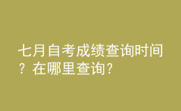 七月自考成績查詢時間？在哪里查詢？ 