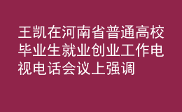 王凱在河南省普通高校畢業(yè)生就業(yè)創(chuàng)業(yè)工作電視電話會議上強調(diào)