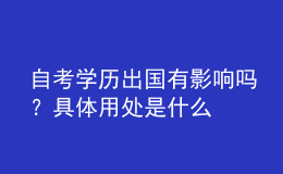 自考學歷出國有影響嗎？具體用處是什么 