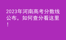 2023年河南高考分數(shù)線公布，如何查分看這里！