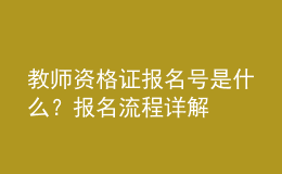 教師資格證報(bào)名號是什么？報(bào)名流程詳解