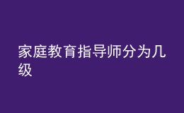 家庭教育指導(dǎo)師分為幾級