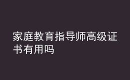 家庭教育指導(dǎo)師高級證書有用嗎