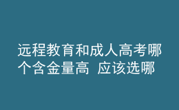 遠程教育和成人高考哪個含金量高 應該選哪個