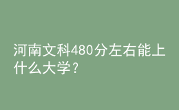 河南文科480分左右能上什么大學(xué)？